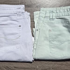 BEXLEYS Women's White and Mint Jeans